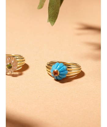 BAGUE GELATO TURQUOISE ET TOURMALINE pas cheres