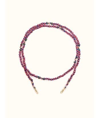 MAULI BEADS LONG NOIR & ROSE du meilleur 