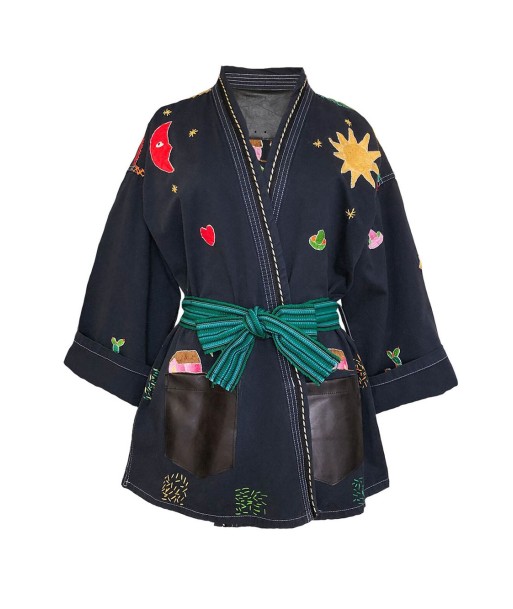 KIMONO MEXICAIN NAVY en linge