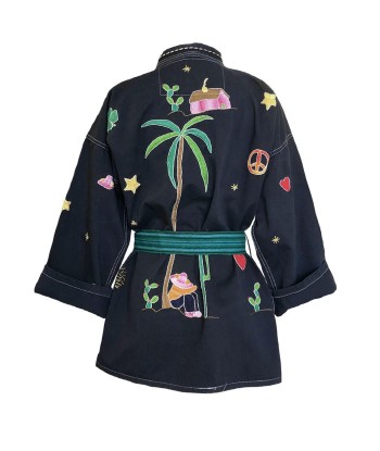 KIMONO MEXICAIN NAVY en linge