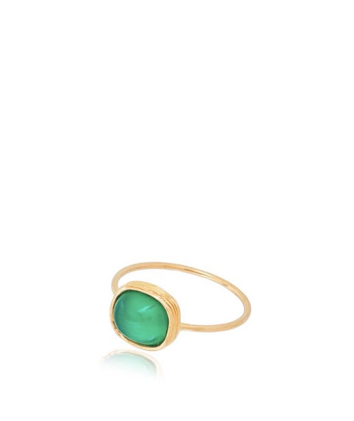 BAGUE OR ET ONYX VERT Fin de série