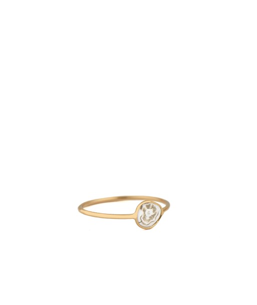 BAGUE OR JAUNE 14K DIAMANT GRIS livraison et retour toujours gratuits