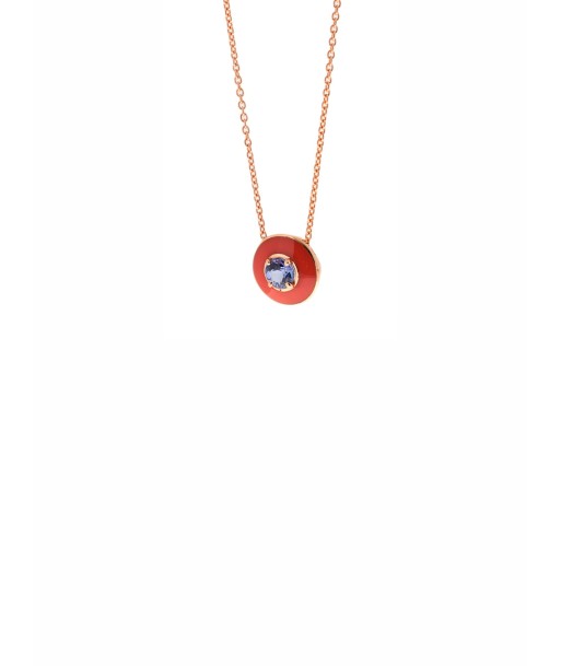 COLLIER OR ROSE EMAIL TANZANITE pas cher 