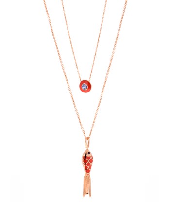 COLLIER OR ROSE EMAIL TANZANITE pas cher 