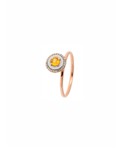 BAGUE DIAMANTS ET SAPHIR JAUNE Véritable concentré