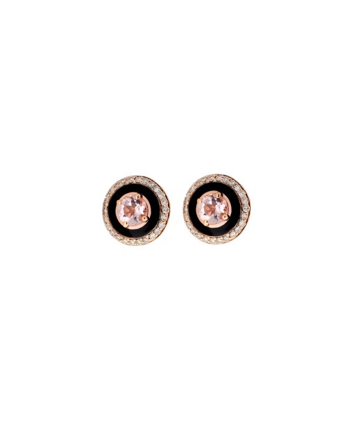 BOUCLE D'OREILLE DIAMANTS & EMAIL & MORGANITE acheter en ligne