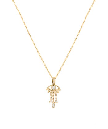 COLLIER OR 14K EYE CHARM brillant des détails fins