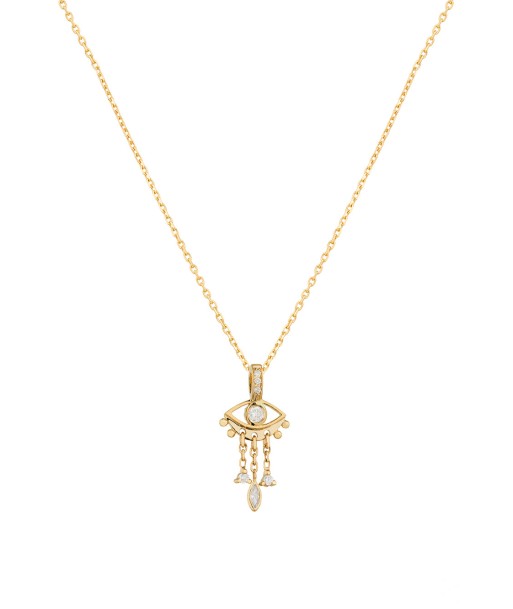 COLLIER OR 14K EYE CHARM brillant des détails fins