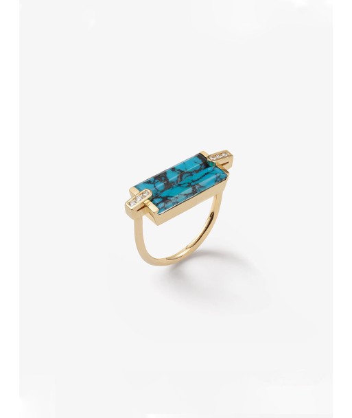 BAGUE VILLA IDA DOUBLE TURQUOISE pas cher