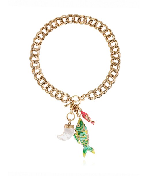 COLLIER AZURE CHARMS FLASH VERT les ligaments