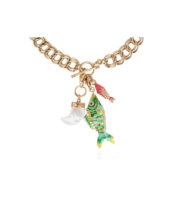 COLLIER AZURE CHARMS FLASH VERT les ligaments