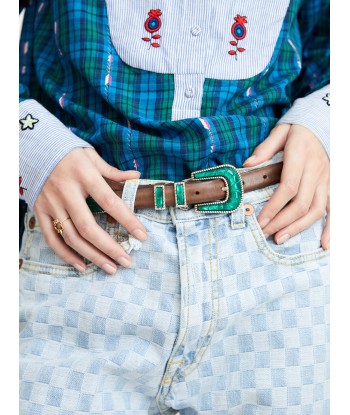 CEINTURE CRAZY VERT EMERAUDE & MARRON Toutes les collections ici