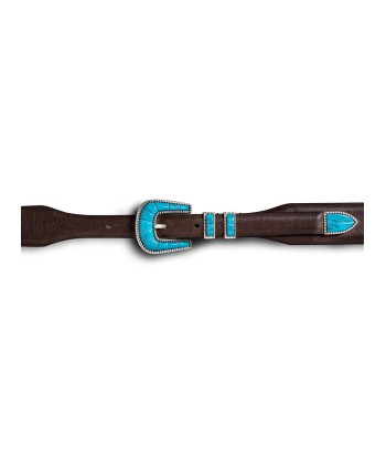 CEINTURE CRAZY TURQUOISE & MARRON en ligne