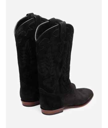 BOTTES SANTIAG MIDNIGHT EN DAIM NOIRES solde