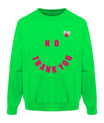 Neon green “NO” roller sweatshirt Livraison rapide