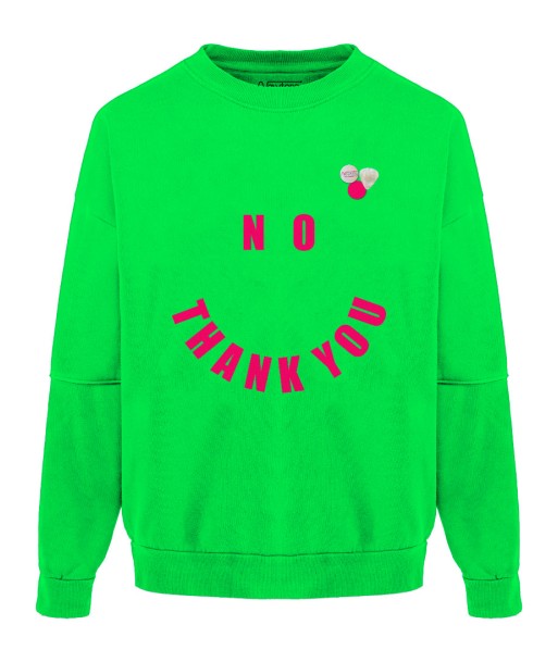 Neon green “NO” roller sweatshirt Livraison rapide