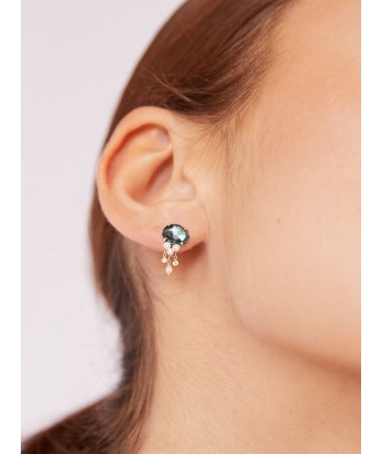 BOUCLE D'OREILLE JELLYFISH TOURMALINE BLEU pas cheres