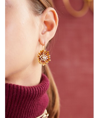 BOUCLE D'OREILLE FLOWER JAUNE Les magasins à Paris