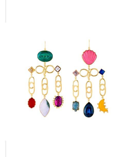 BOUCLES D'OREILLES MULTI LINKED CHARM DROP des créatures d'habitude