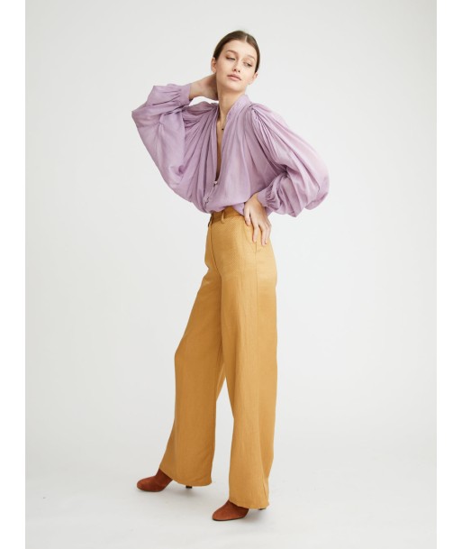 PANTALON LINEN WIDE LEG BLONDE france