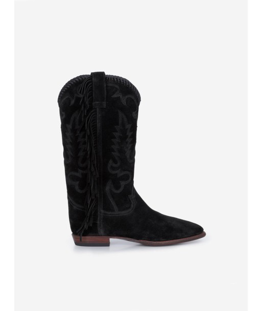 BOTTES SANTIAG FRINGE EN SUEDE BLACK les ligaments