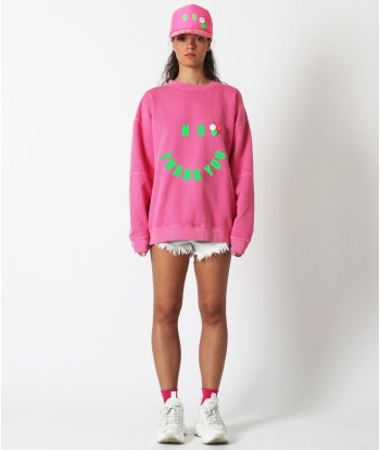 Fuschia “NO” roller sweatshirt en stock