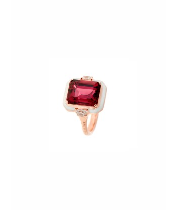 BAGUE EMAIL DIAMANT & RHODOLITE des créatures d'habitude