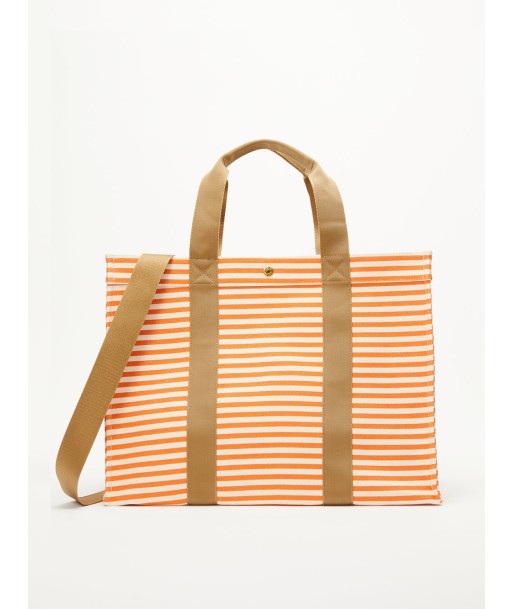 SAC TOTE XL MARINIÈRE ORANGE solde