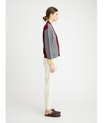 CARDIGAN LOU GRIS-BORDEAUX Voir les baskets