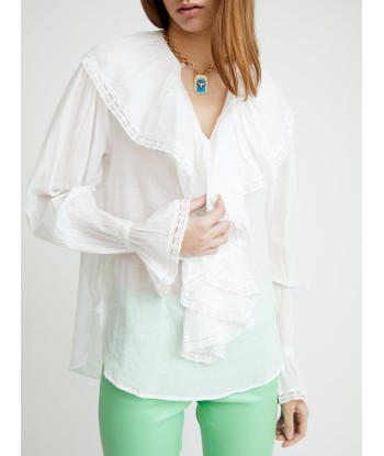 BLOUSE POPPI À JABOT BOUTONNÉ en linge