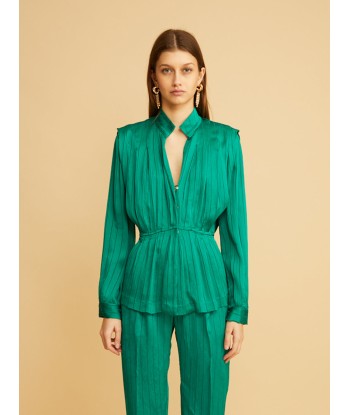 CHEMISE EN CRÉPON PINSTRIP EMERALD chez Cornerstreet bien 