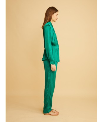 CHEMISE EN CRÉPON PINSTRIP EMERALD chez Cornerstreet bien 