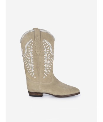 BOTTES SANTIAG INCA EN SUEDE DESERT WHITE prix pour 