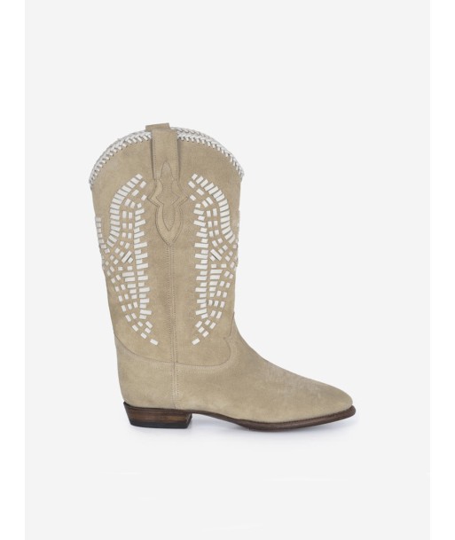 BOTTES SANTIAG INCA EN SUEDE DESERT WHITE prix pour 