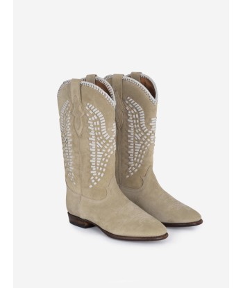 BOTTES SANTIAG INCA EN SUEDE DESERT WHITE prix pour 