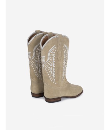 BOTTES SANTIAG INCA EN SUEDE DESERT WHITE prix pour 