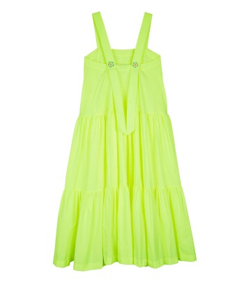 ROBE À BRETELLES AVEC FLEURS NEON YELLOW Fin de série