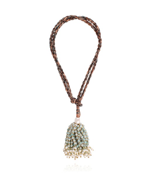 COLLIER POMPON AMAZONITE 2 - 3 jours ouvrés.