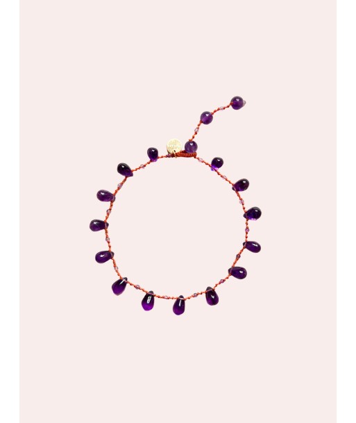 BRACELET DE CHEVILLE NIILO - AMETHYSTE le des métaux précieux