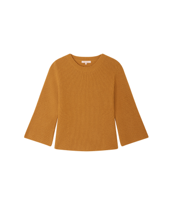 PULL FLARE CARAMEL brillant des détails fins