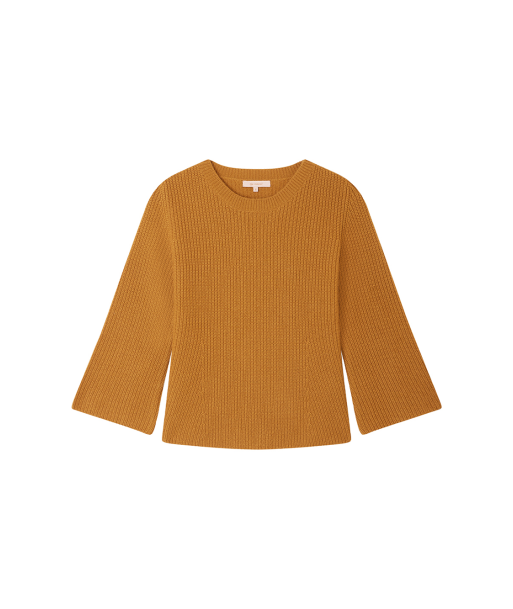 PULL FLARE CARAMEL brillant des détails fins