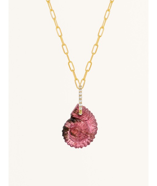 PENDENTIF ESCARGOT TOURMALINE ROSE meilleur choix