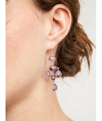 BOUCLES D'OREILLE GIRANDOLE AMETHYSTE offre 