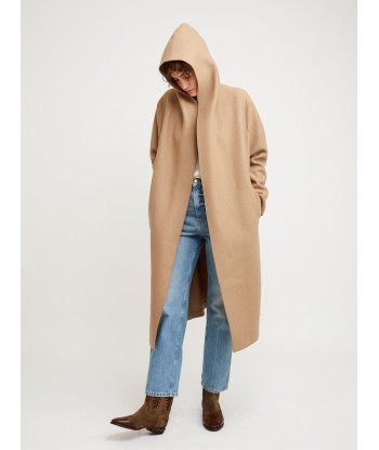 MANTEAU HOODED WRAP PRESSED TAN outlet