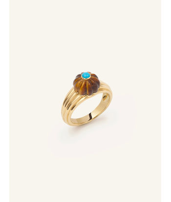 BAGUE GELATO OEIL DE TIGRE ET TURQUOISE 50-70% off 