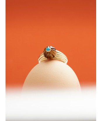 BAGUE GELATO OEIL DE TIGRE ET TURQUOISE 50-70% off 