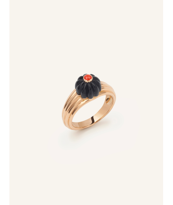 BAGUE GELATO OR ROSE ONYX ET CORAIL pas cher chine