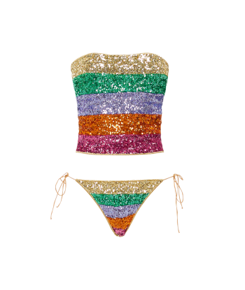 MAILLOT DE BAIN BANDEAU PAILLETTES MULTICOLORE online