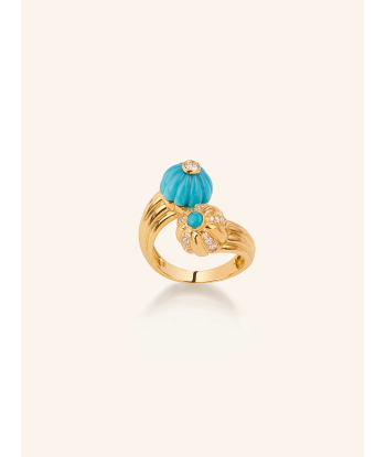 BAGUE DOUBLE GELATO TURQUOISE ET DIAMANTS À commander