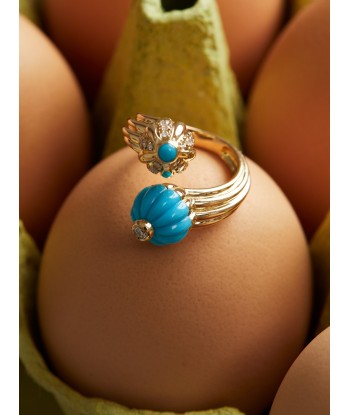 BAGUE DOUBLE GELATO TURQUOISE ET DIAMANTS À commander